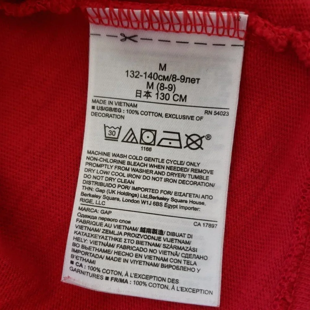 Gap Kids Long Sleeve Red Top with Felt Number 16 - Size M